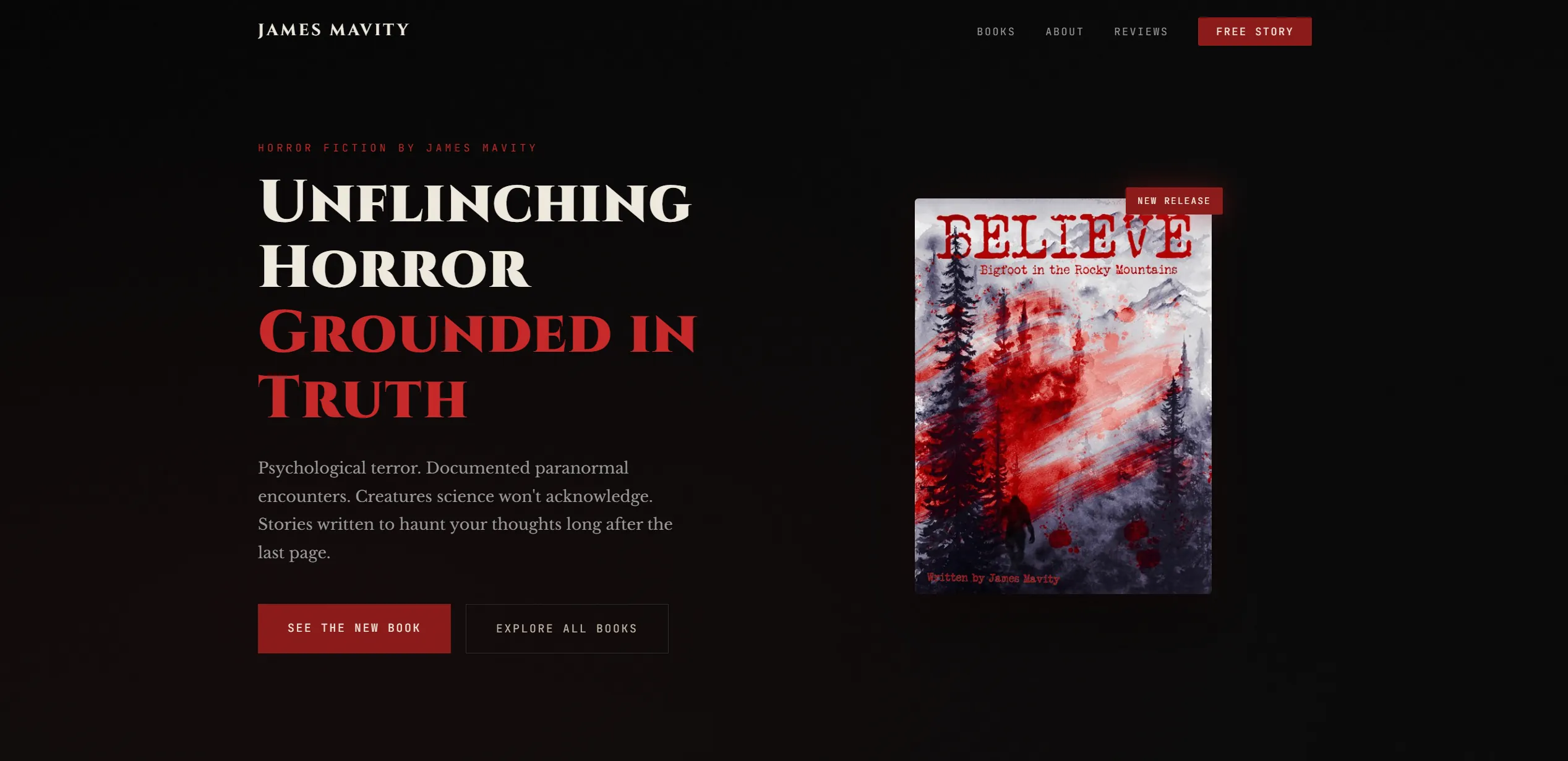 James Mavity website screenshot